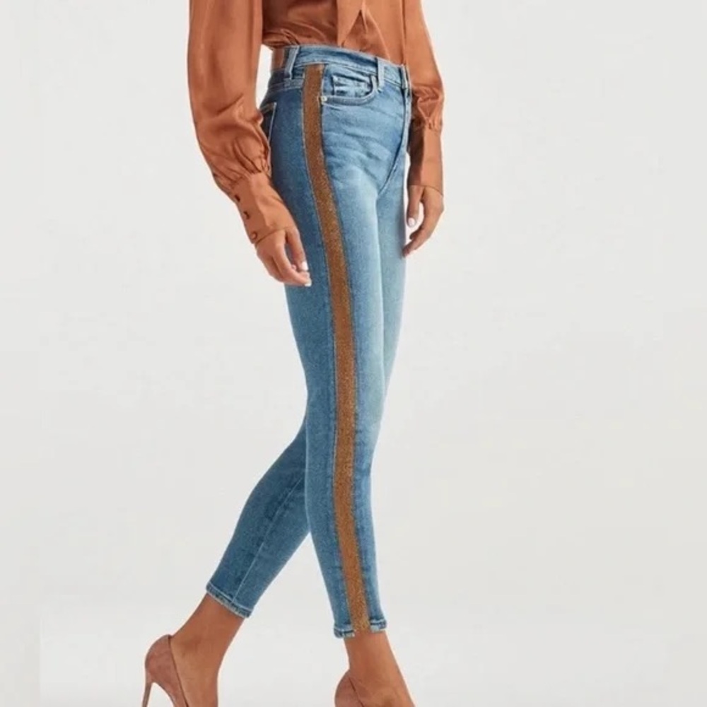 7 For All Mankind The High Waist Ankle Skinny Jeans luxe vintage